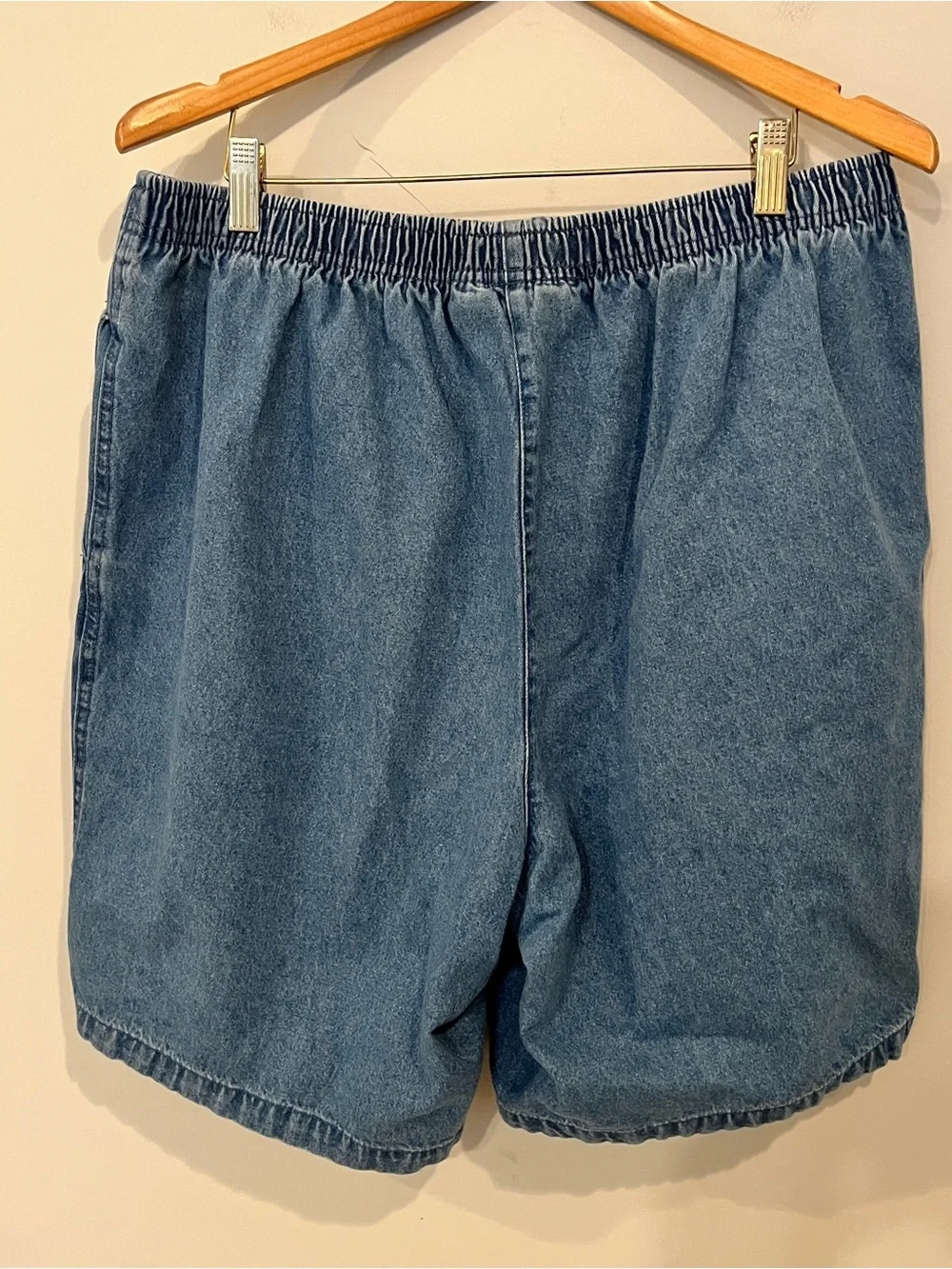 Vintage Mainstreet Blues Plus Size Denim Bermuda Shorts Elastic Waist 90s